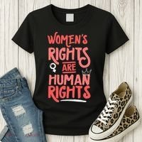 Feminist Women Rights Are Human Rights Women's T-Shirt thumb 3