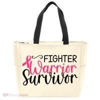 Fighter Warrior Survivor Breast Cancer Tote Bag thumb 0