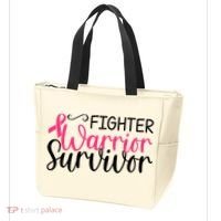Fighter Warrior Survivor Breast Cancer Tote Bag thumb 3