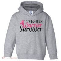 Fighter Warrior Survivor Breast Cancer Toddler Hoodie thumb 0