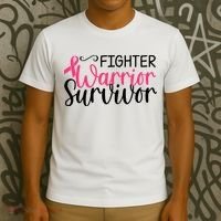 Fighter Warrior Survivor Breast Cancer T-Shirt thumb 3