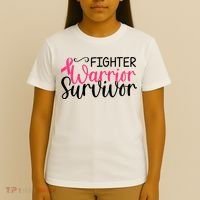 Fighter Warrior Survivor Breast Cancer T-Shirt thumb 4