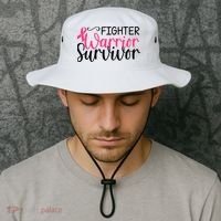 Fighter Warrior Survivor Breast Cancer Bucket Hat thumb 2