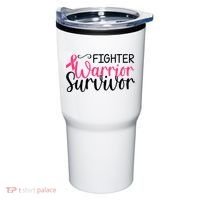 Fighter Warrior Survivor Breast Cancer Tumbler thumb 0