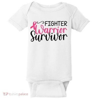 Fighter Warrior Survivor Breast Cancer Baby Bodysuit