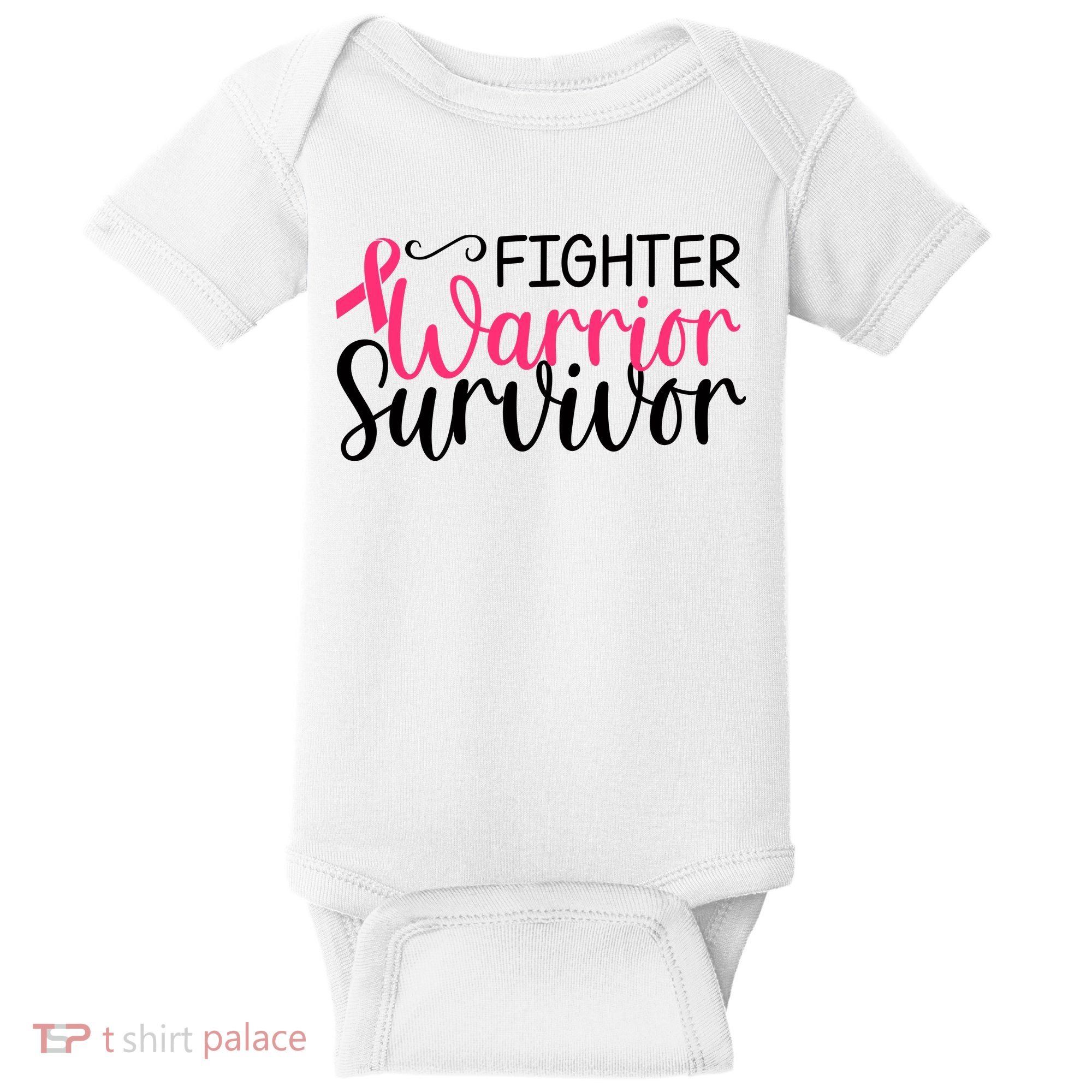 Fighter Warrior Survivor Breast Cancer Baby Bodysuit