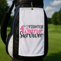 Fighter Warrior Survivor Breast Cancer Golf Towel thumb 2