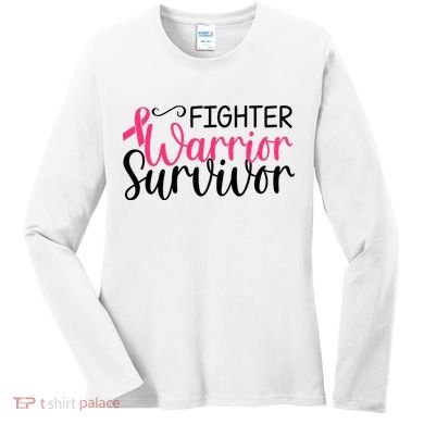 Fighter Warrior Survivor Breast Cancer Women's Long Sleeve Shirt