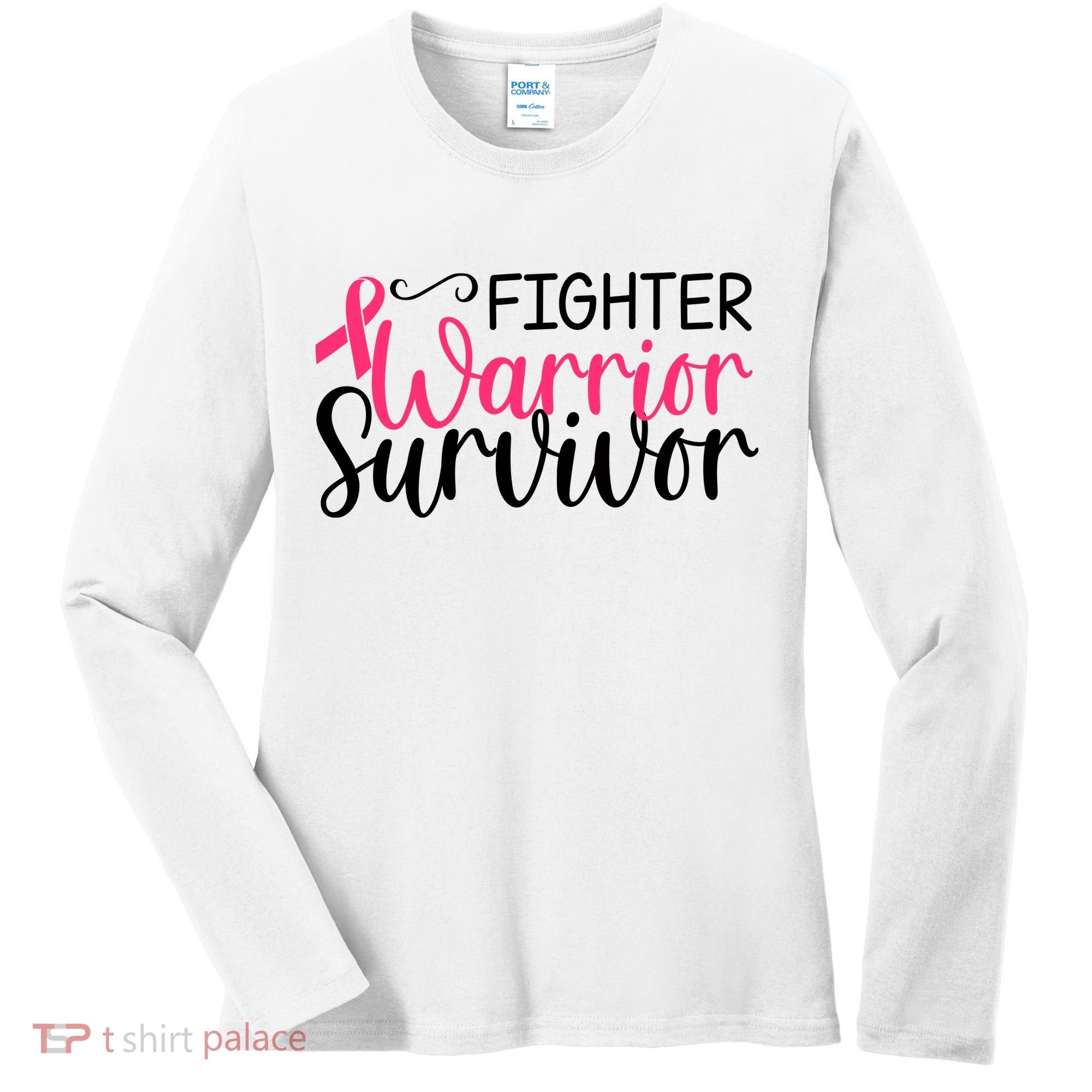 Fighter Warrior Survivor Breast Cancer Women's Long Sleeve Shirt