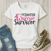 Fighter Warrior Survivor Breast Cancer Women's T-Shirt thumb 3