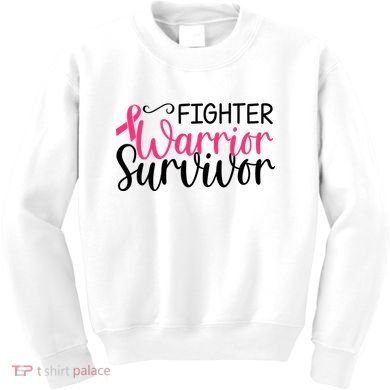 Fighter Warrior Survivor Breast Cancer Kids Sweatshirt