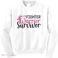 Fighter Warrior Survivor Breast Cancer Kids Sweatshirt thumb 0