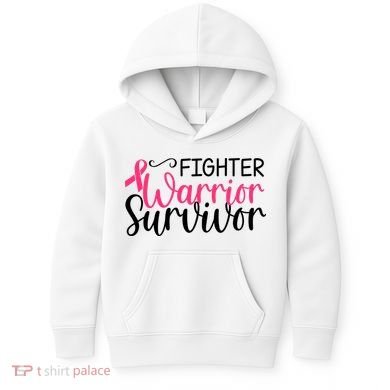 Fighter Warrior Survivor Breast Cancer Kids Hoodie