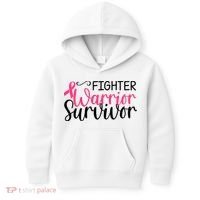 Fighter Warrior Survivor Breast Cancer Kids Hoodie thumb 0