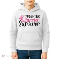 Fighter Warrior Survivor Breast Cancer Kids Hoodie thumb 4