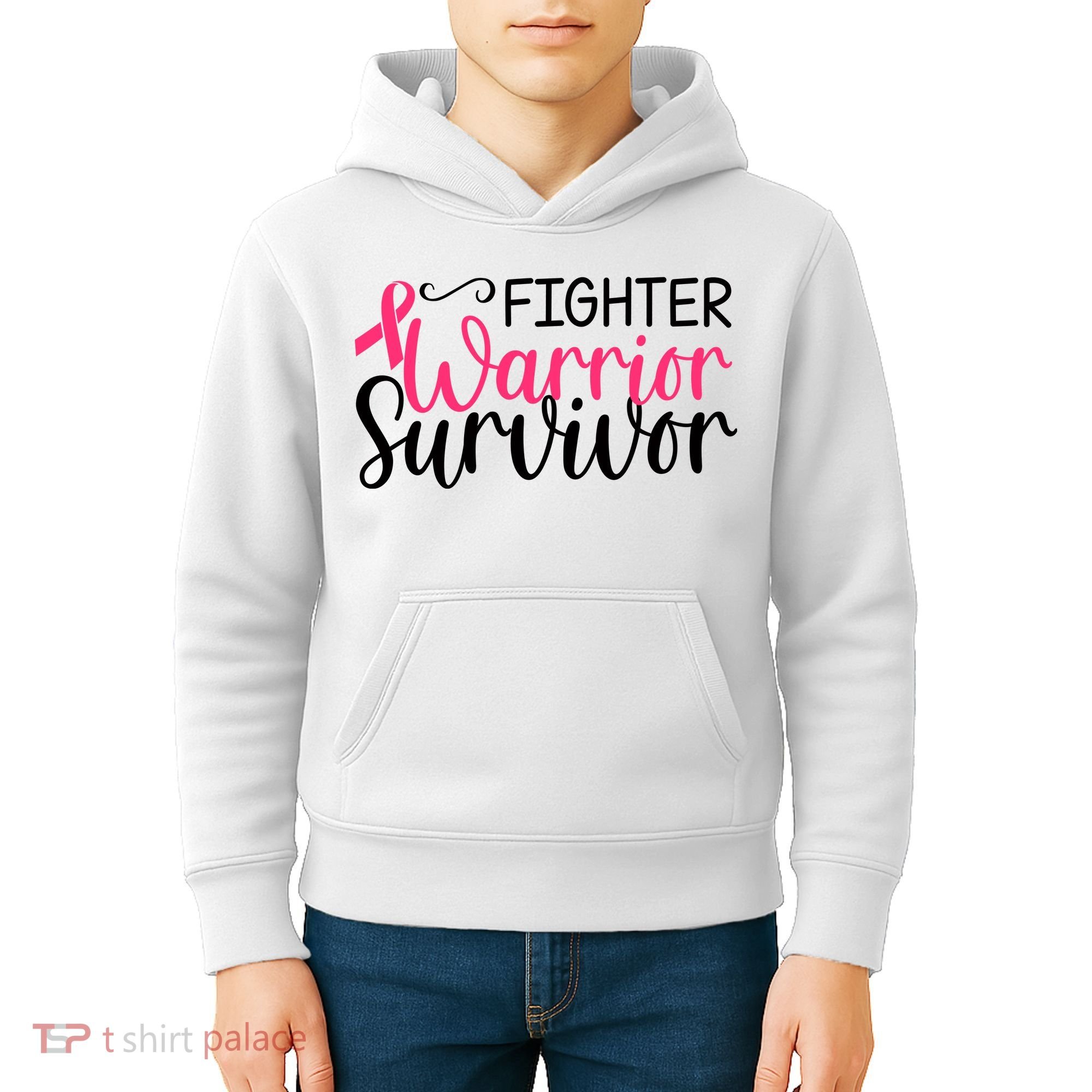 Fighter Warrior Survivor Breast Cancer Kids Hoodie