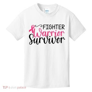 Fighter Warrior Survivor Breast Cancer Kids T-Shirt