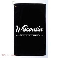 Funny Wisconsin Smell Our Dairy Air Gift Golf Towel thumb 0
