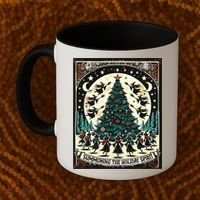 Funny Witches Summoning The Holiday Spirit Spooky Christmas Coffee Mug thumb 2