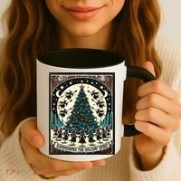 Funny Witches Summoning The Holiday Spirit Spooky Christmas Coffee Mug thumb 3