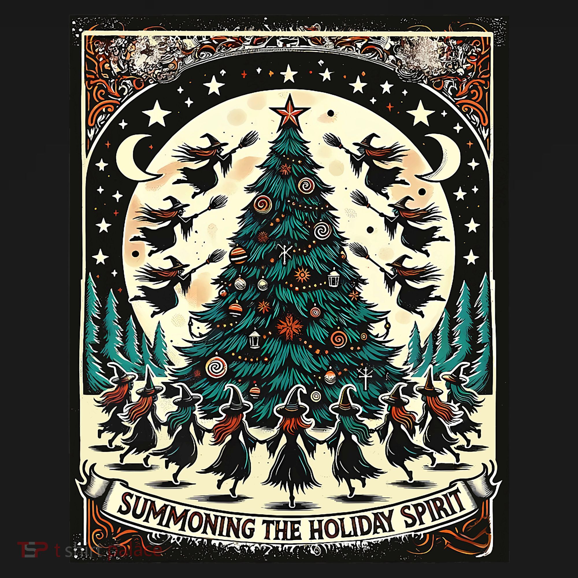 Funny Witches Summoning The Holiday Spirit Spooky Christmas Women's Hoodie