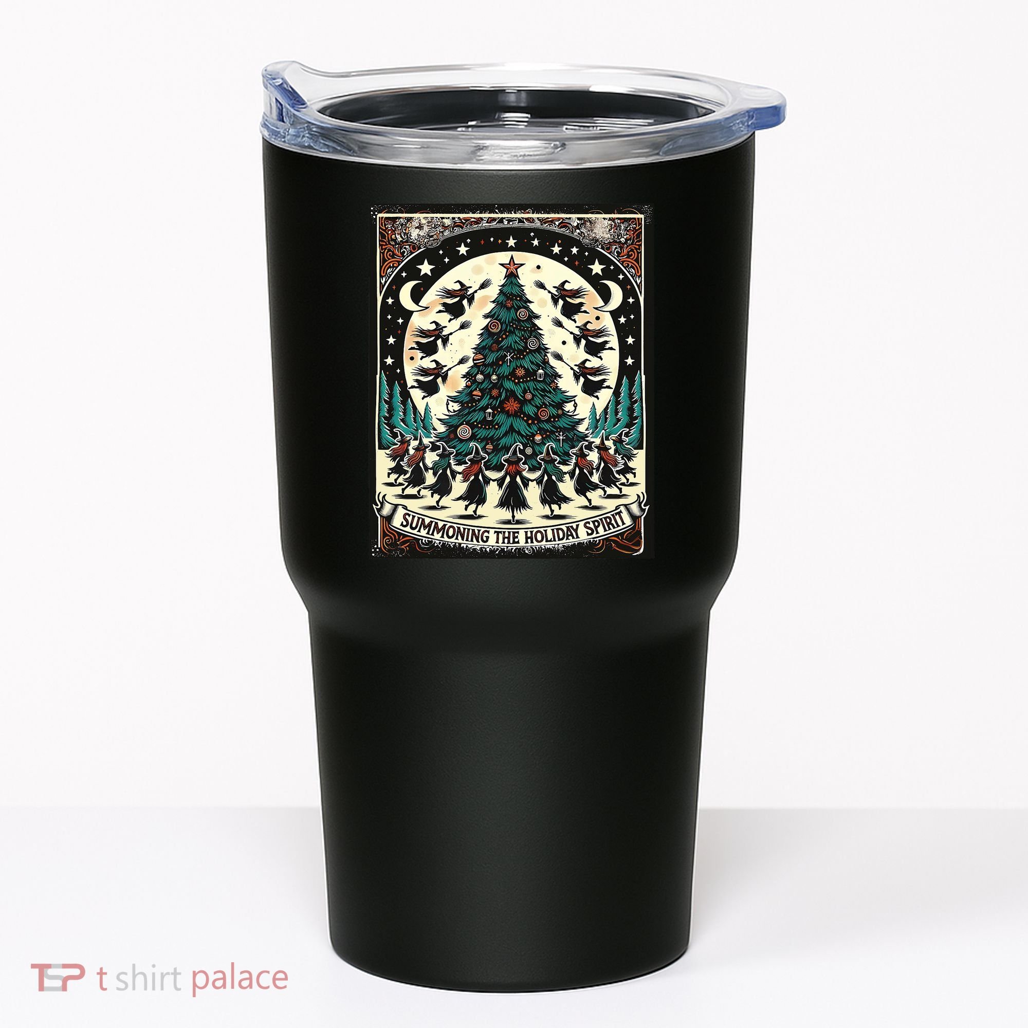 Funny Witches Summoning The Holiday Spirit Spooky Christmas Tumbler