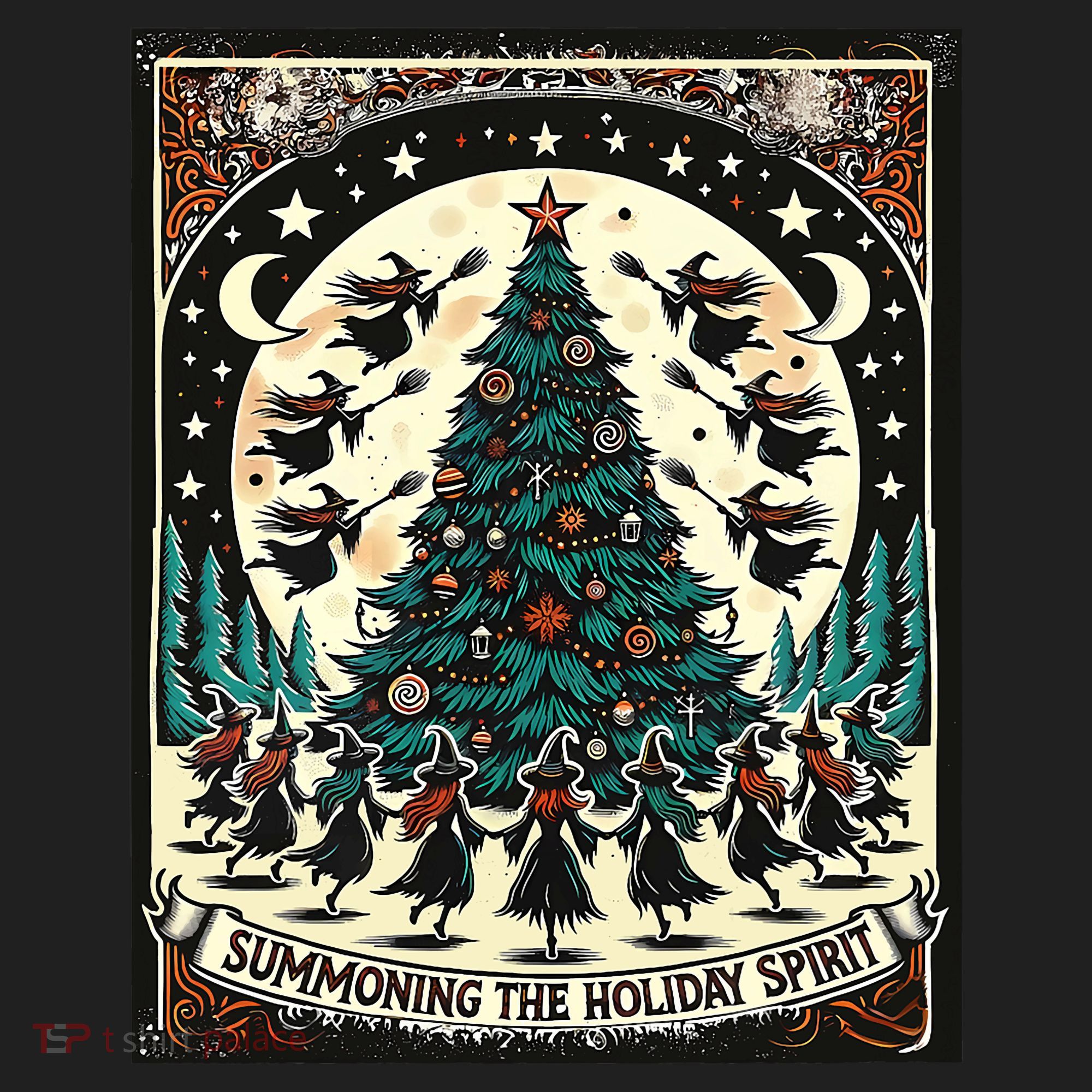 Funny Witches Summoning The Holiday Spirit Spooky Christmas Hat