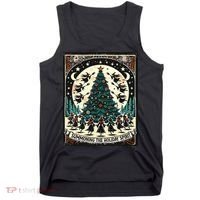 Funny Witches Summoning The Holiday Spirit Spooky Christmas Tank Top thumb 0
