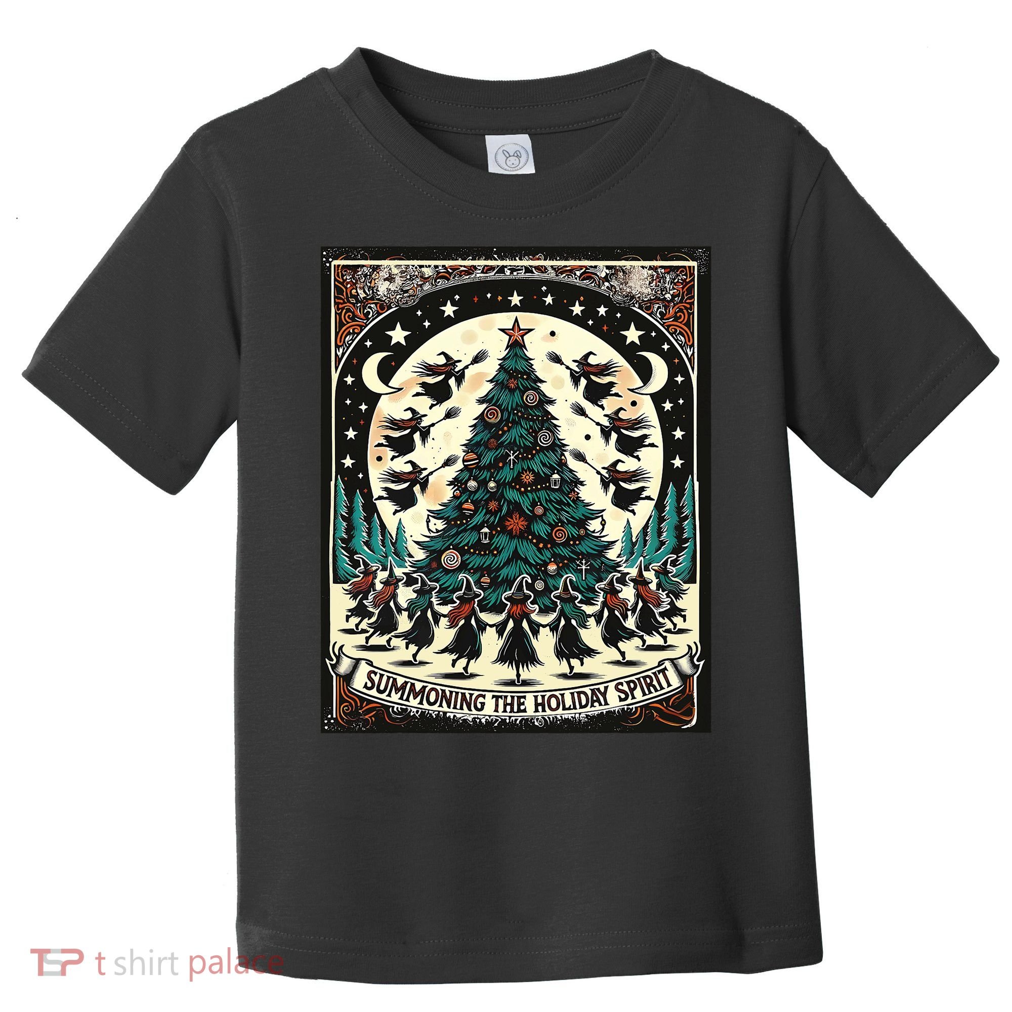 Funny Witches Summoning The Holiday Spirit Spooky Christmas Toddler T-Shirt