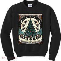 Funny Witches Summoning The Holiday Spirit Spooky Christmas Kids Sweatshirt thumb 0