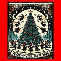 Funny Witches Summoning The Holiday Spirit Spooky Christmas Santa Hat thumb 1