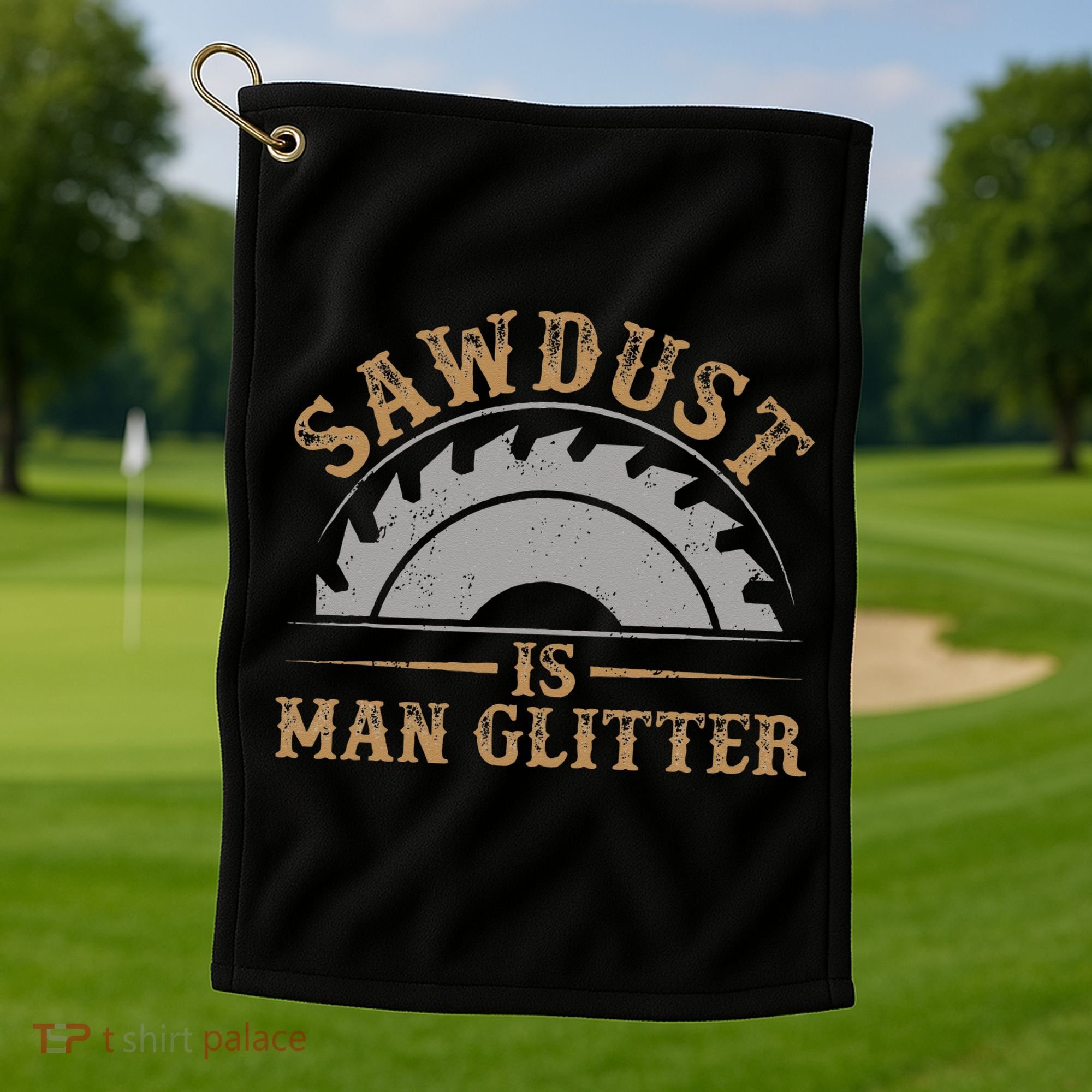 Funny Woodworking Sawdust Glitter for Carpenter Golf Towel