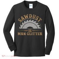 Funny Woodworking Sawdust Glitter for Carpenter Kids Long Sleeve Shirt thumb 0