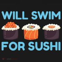 Funny Will Swim For Sushi Graphic Plus Size Shirt For Girl Boy Unisex Apron thumb 3