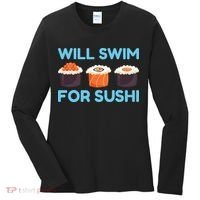 Funny Will Swim For Sushi Graphic Plus Size Shirt For Girl Boy Unisex Women's Long Sleeve Shirt thumb 0