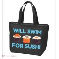 Funny Will Swim For Sushi Graphic Plus Size Shirt For Girl Boy Unisex Tote Bag thumb 3