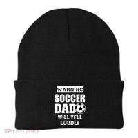 Funny Warning Soccer Dad Will Yell Loudly Beanie thumb 0