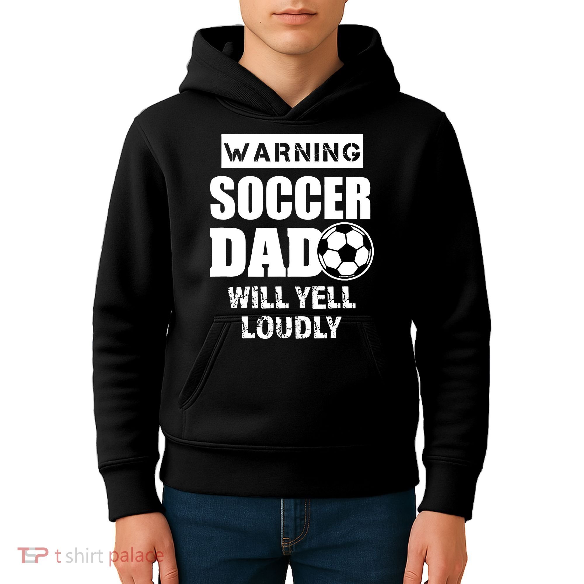 Funny Warning Soccer Dad Will Yell Loudly Kids Hoodie