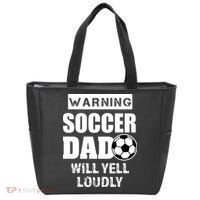 Funny Warning Soccer Dad Will Yell Loudly Tote Bag thumb 0