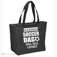 Funny Warning Soccer Dad Will Yell Loudly Tote Bag thumb 2