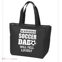 Funny Warning Soccer Dad Will Yell Loudly Tote Bag thumb 3