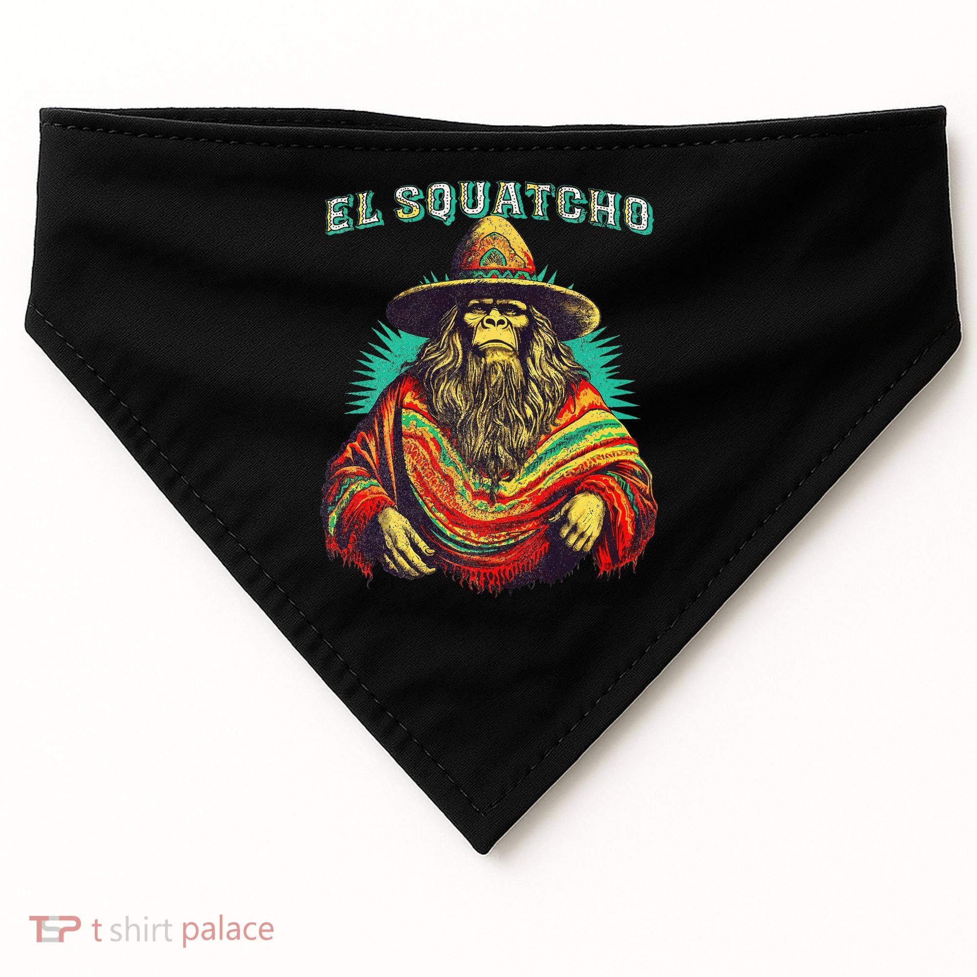 Funny Western Sasquatch Poncho USA-Made Doggie Bandana