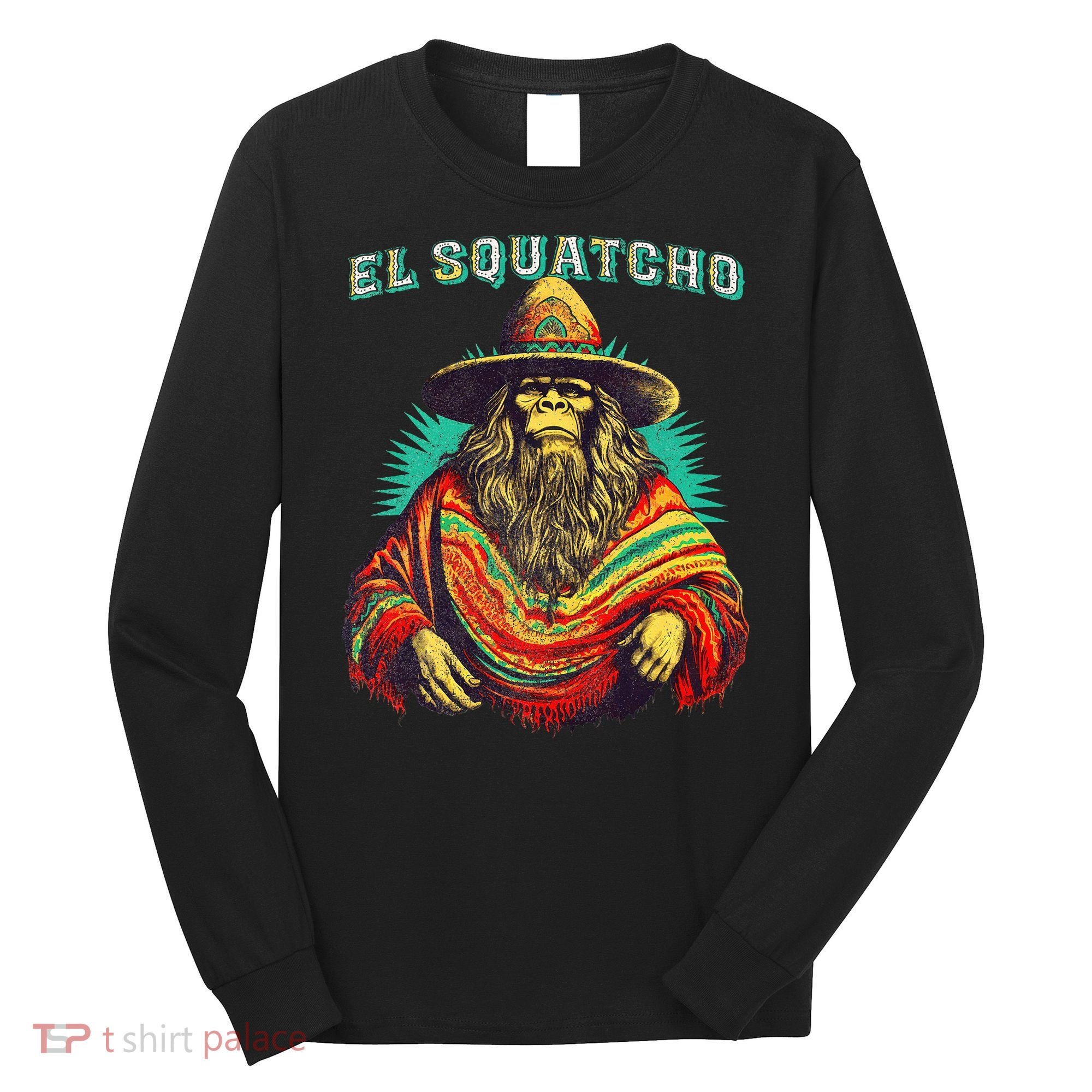 Funny Western Sasquatch Poncho Long Sleeve Shirt