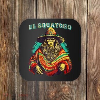 Funny Western Sasquatch Poncho Coaster