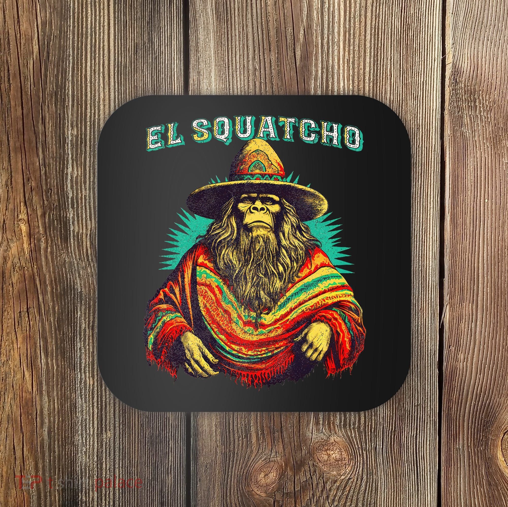 Funny Western Sasquatch Poncho Coaster