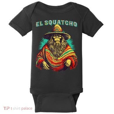 Funny Western Sasquatch Poncho Baby Bodysuit
