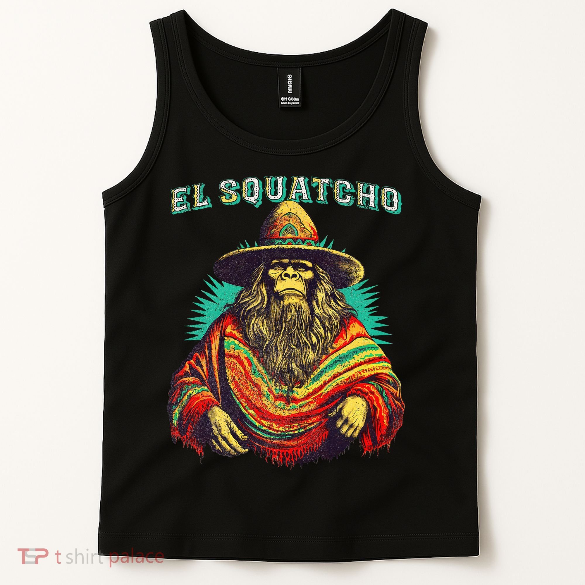 Funny Western Sasquatch Poncho Tank Top
