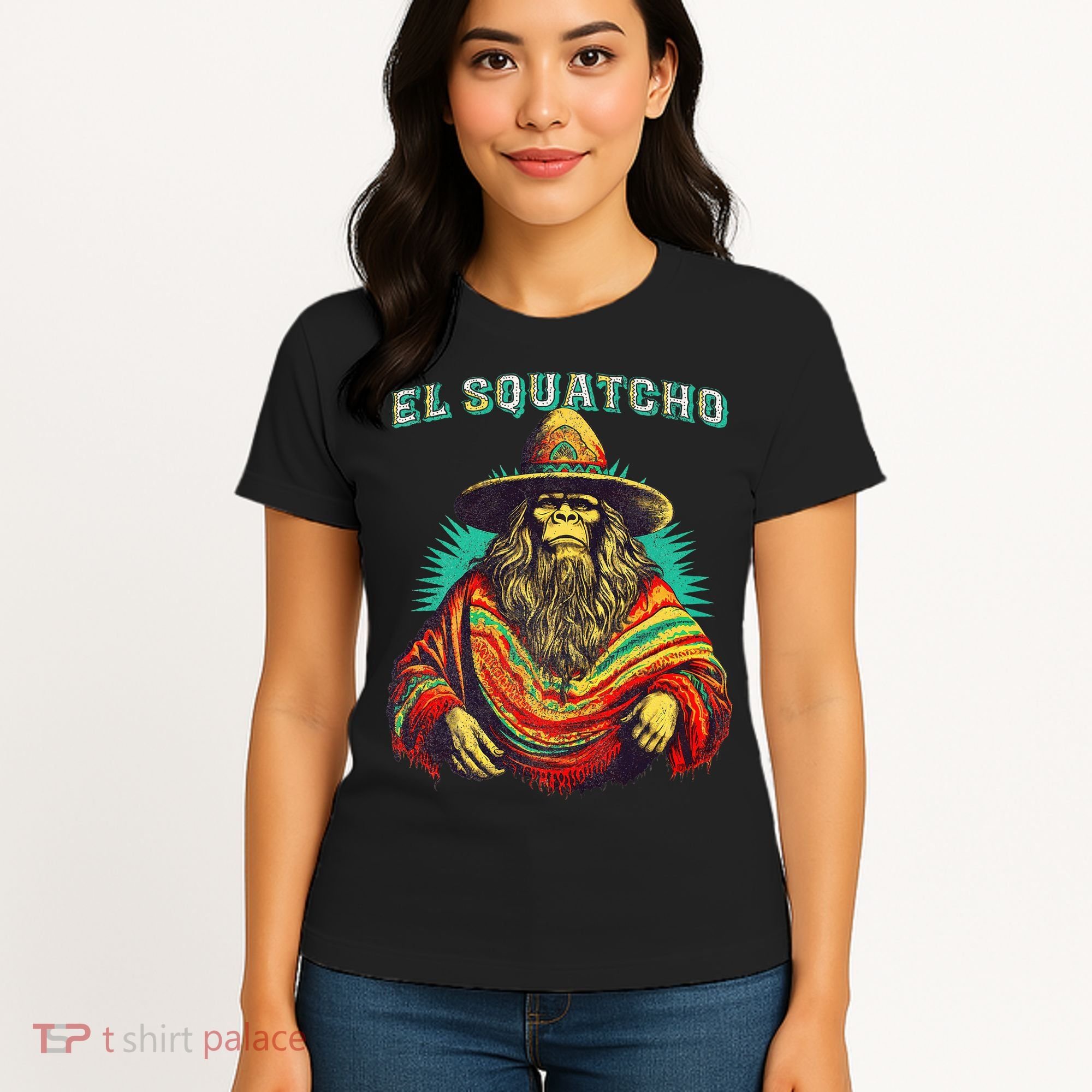 Funny Western Sasquatch Poncho Women's T-Shirt