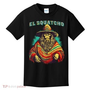 Funny Western Sasquatch Poncho Kids T-Shirt