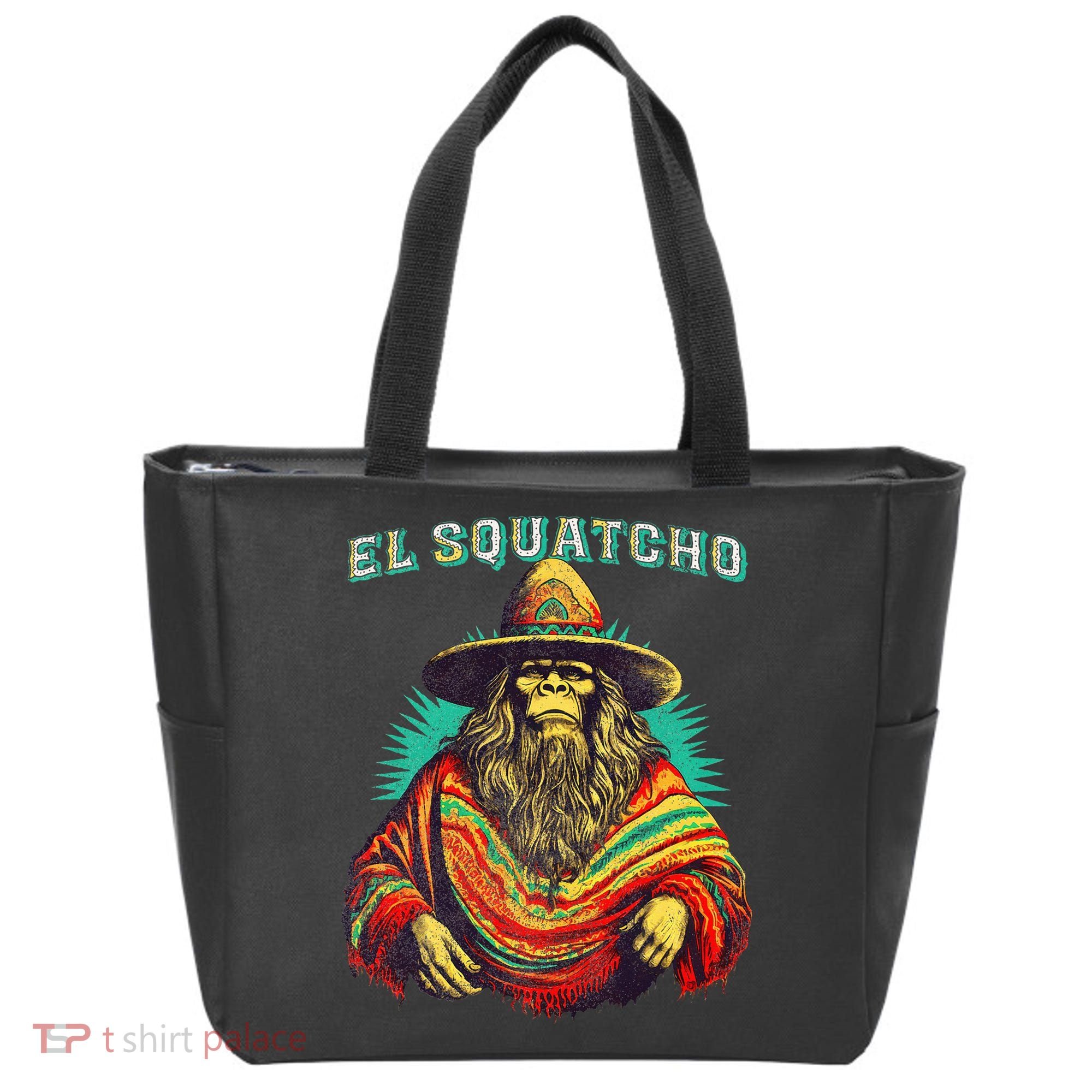 Funny Western Sasquatch Poncho Tote Bag